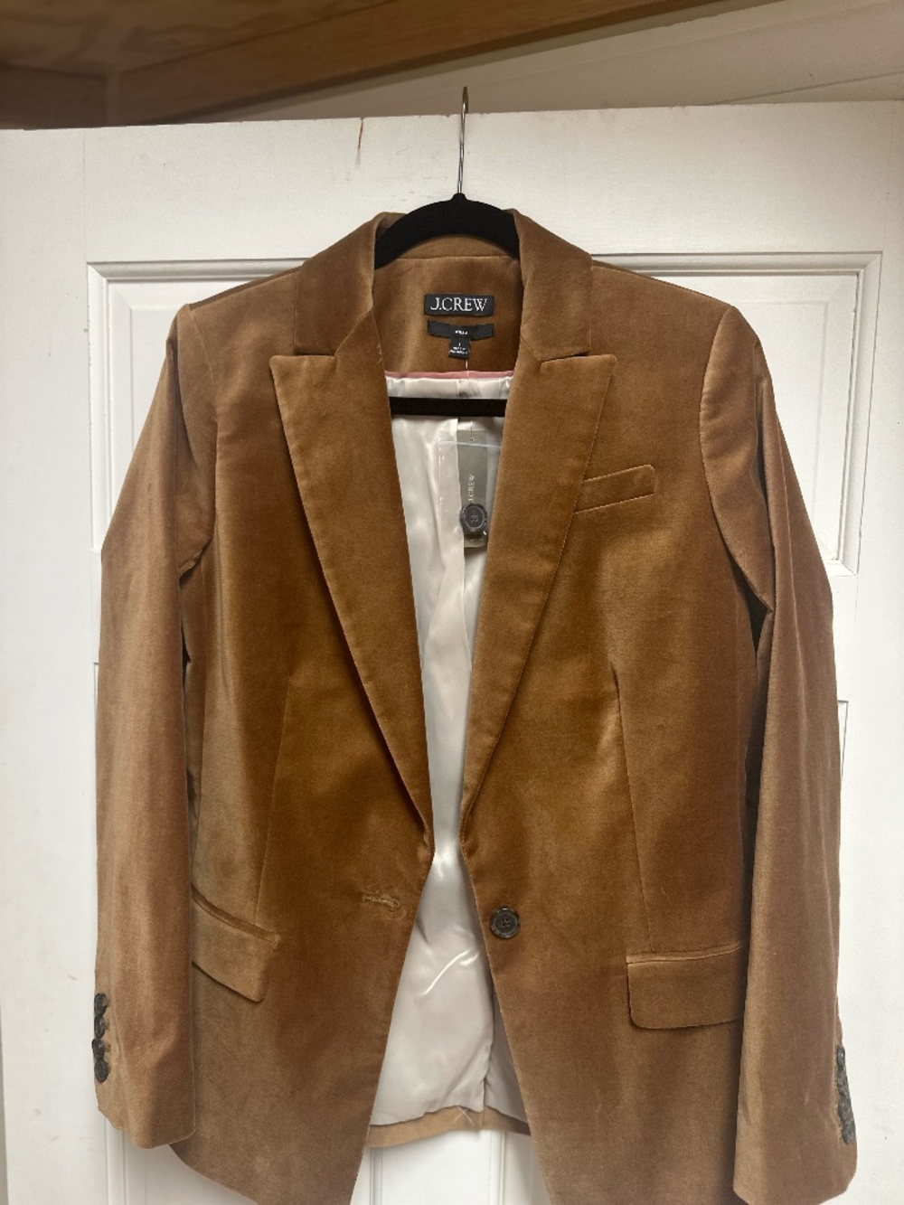 J. Crew Willa Brown Velvet Blazer - Picture 2 of 5